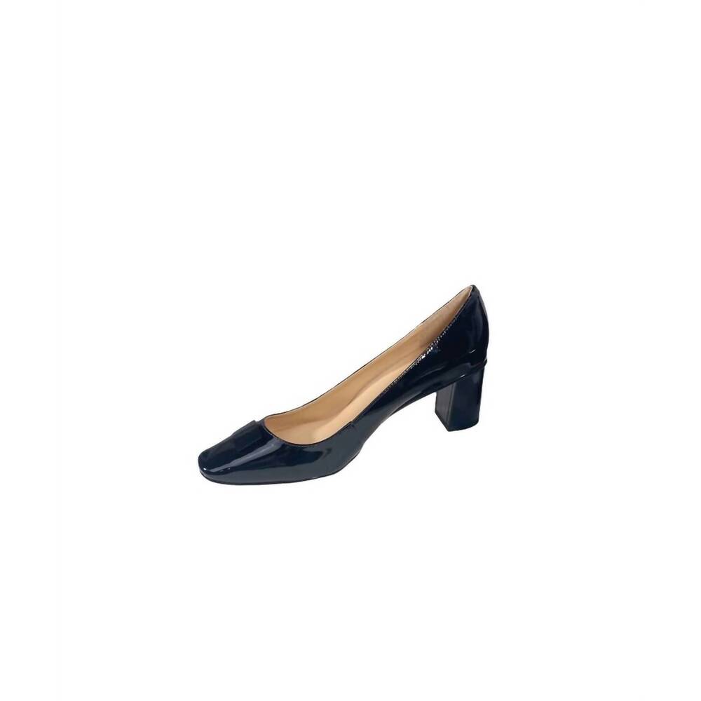 NEW KARA MAC SHOES women perfect pump - black basic heel in black patent leather